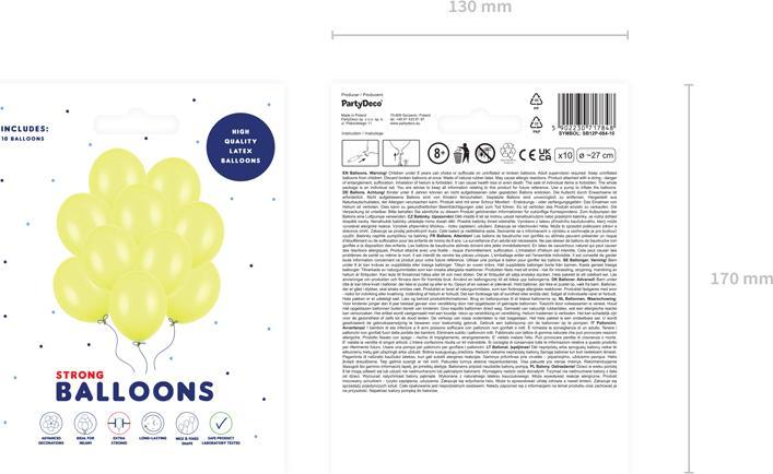 Produktbild Partydeco Strong Balloons 27cm, Pastel Lemon Zest (1 pkt / 10 pc.) (10 x)