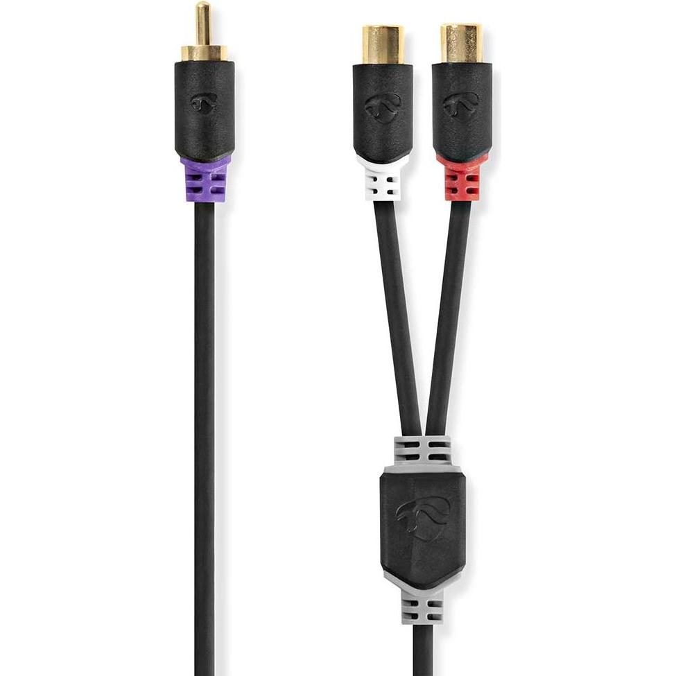 Nedis Oro Cavo Subwoofer Rca Ma Cho - 2X Rca Femmina 0,2 (0.20 M, Cavo Cinch), Cavo Audio