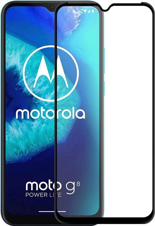 Actual product image Screenguard Motorola Moto G8 Power Lite Full Screen Protective Glass Film 2.5D 9H (1 Piece, Motorola Moto G8 Power Lite)