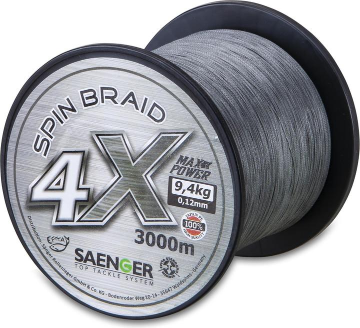 Produktbild Sänger SAENGER 4X Spin Braid grey (15.80 kg, 0.21 mm)