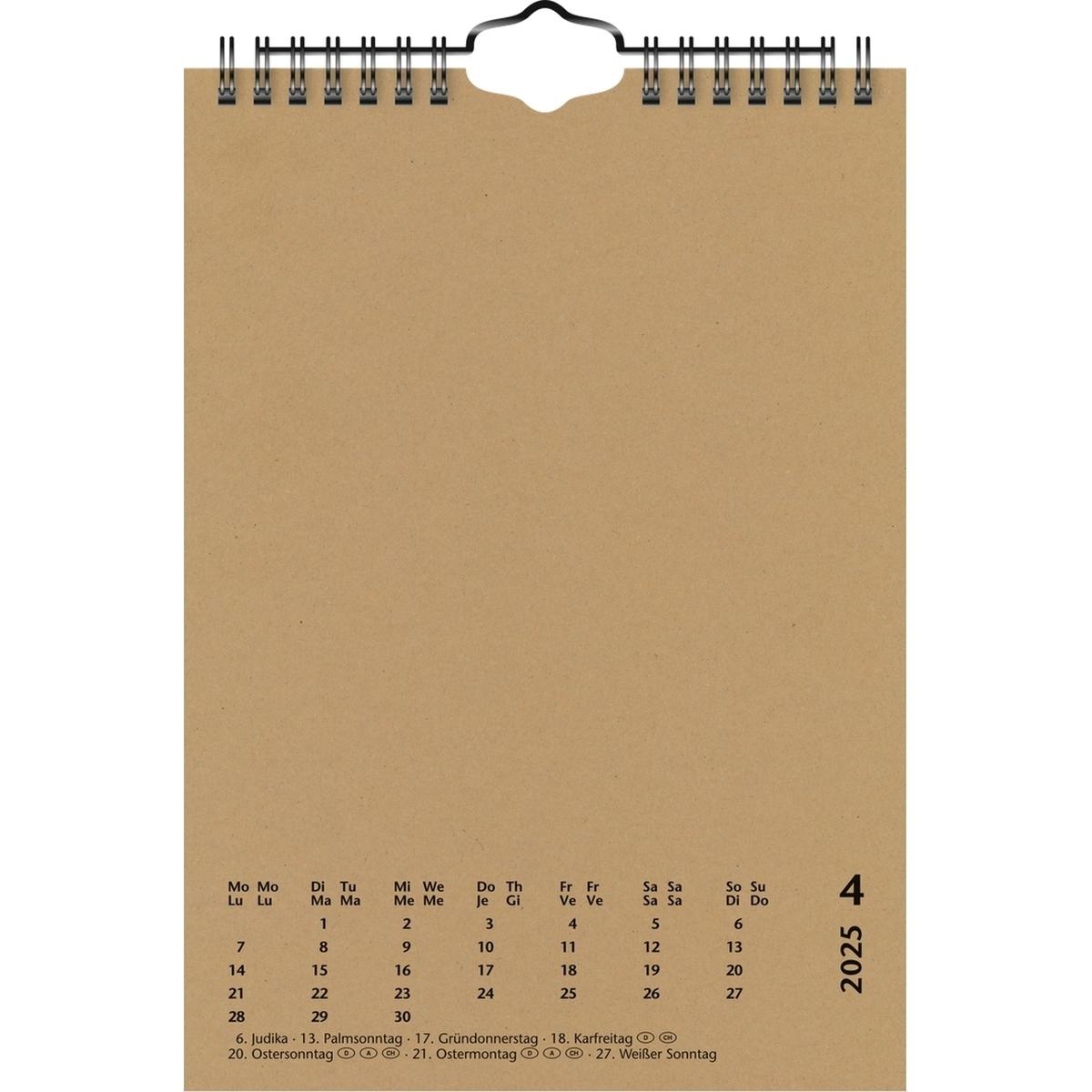 Thumbnail - Heyda, Agenda, Bastelkalender A5 natur/natur 2025 (A5, Französisch, Deutsch, Englisch, Italienisch)