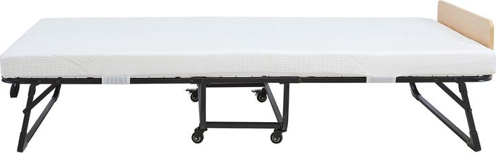 Immagine prodotto En.Casa Metall-Klappbett Lustendi mit Matratze 200x90cm Schwarz/Eicheoptik (90 x 200 cm)