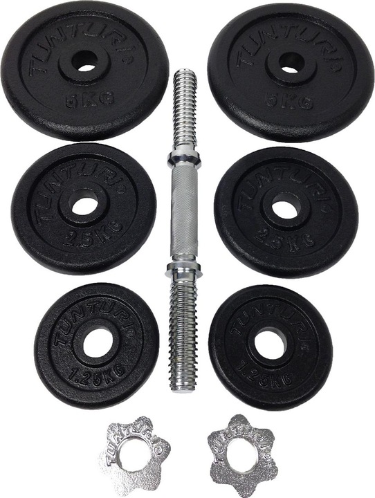 Actual product image Tunturi Kurzhantelset 20 kg (2 x 1.25 kg, 2 x 2.5 kg, 2 x 5 kg)