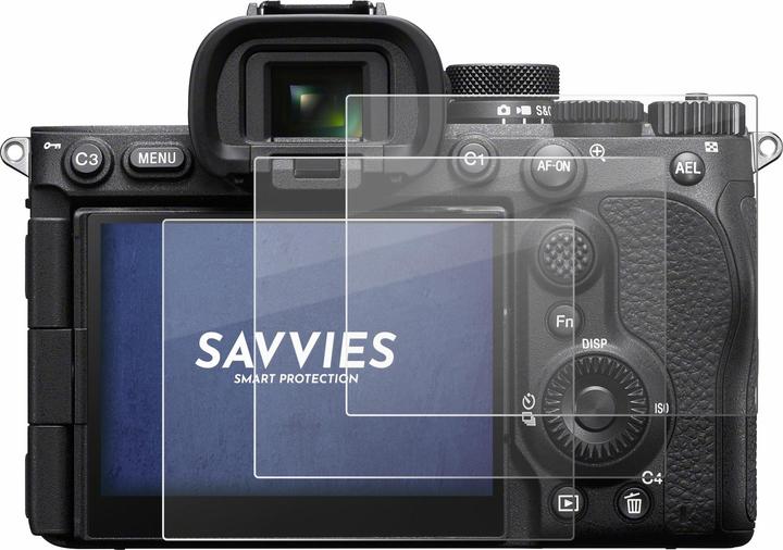 Actual product image Savvies 3x Smart Glass - 9H Hybrid Glass Screen Protector for Sony Alpha 7 V (ILCE-7M5)