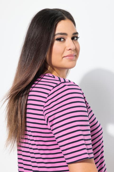 Produktbild Ulla Popken Longshirt, Ringel, A-Linie, Rundhals, Halbarm (46, 48)