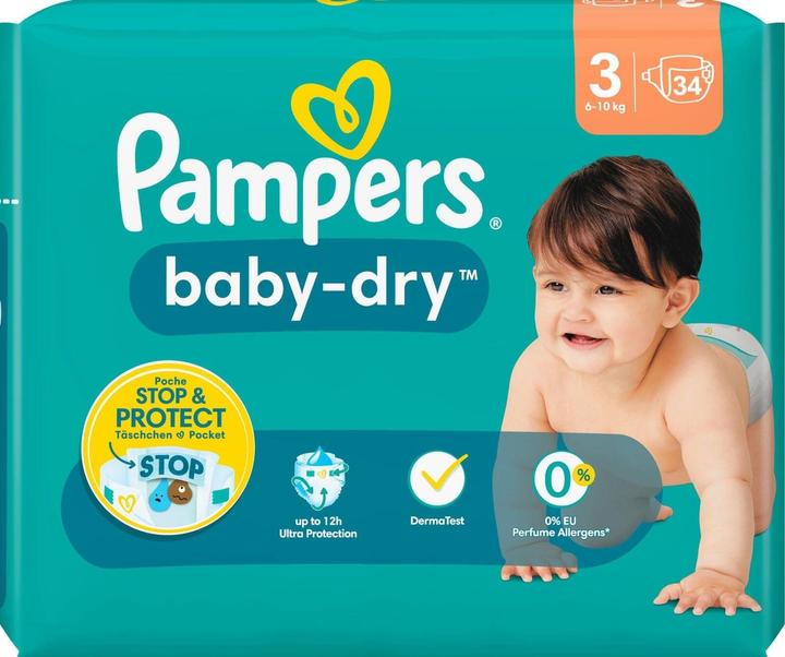 Immagine prodotto Pampers Baby-Dry (Dimensione 3, Pacco trasportabile, 34 pz.)