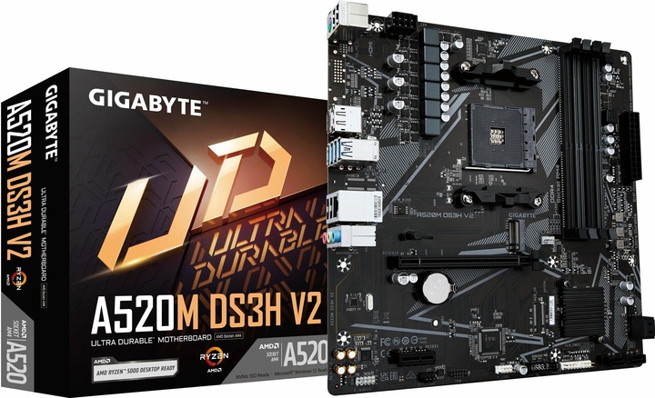 Actual product image Gigabyte A520M DS3H V2 (AM4, AMD A520, mATX)