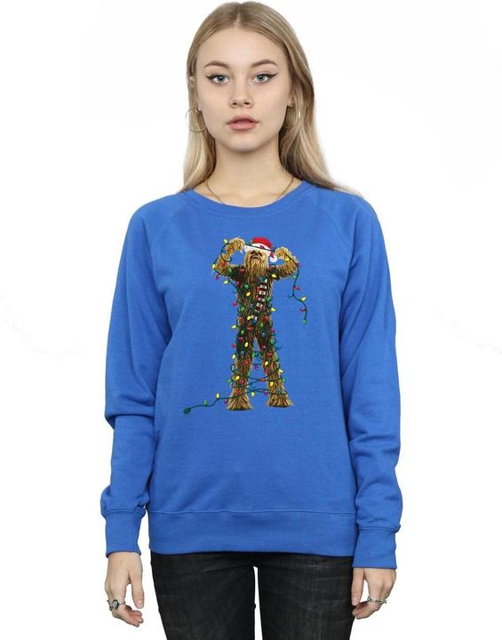 Actual product image Star Wars Womens/Ladies Chewbacca Christmas Lights Sweatshirt (L)