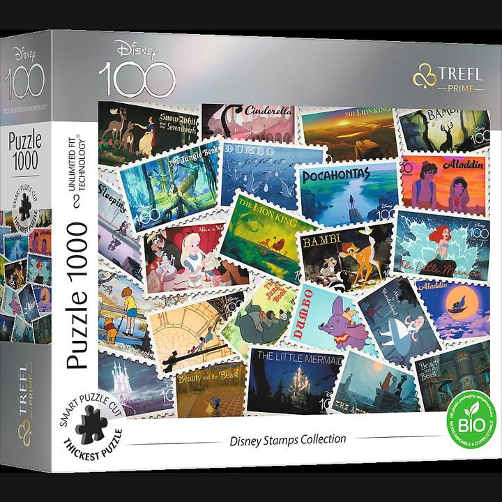 Actual product image Trefl UFT Puzzle - Disney 100 Years Stamp Collection (1000 pieces)