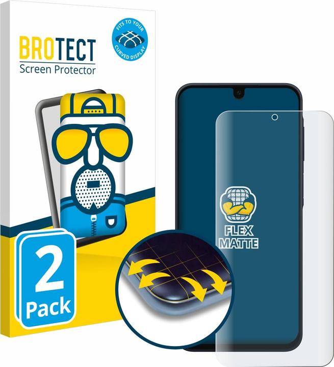 Produktbild BROTECT Fullscreen Schutzfolie Displayschutz Folie Matt Entspiegelungsfolie (2 Stk., Samsung Galaxy A16)