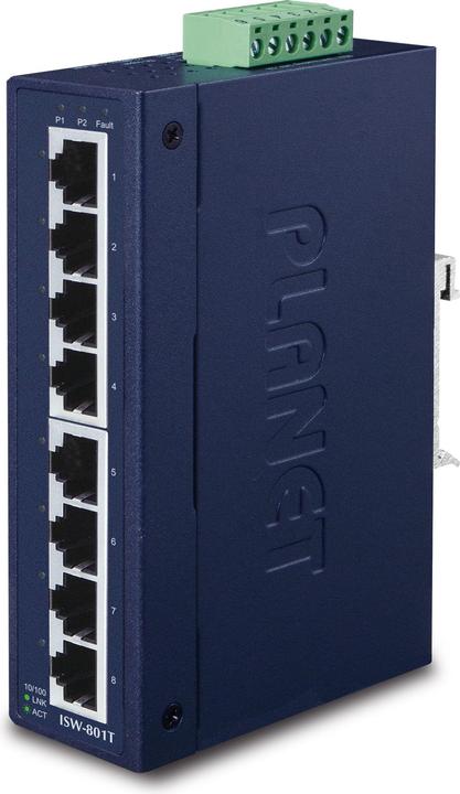 Produktbild Planet Industrieller Fast Ethernet Switch 8-Port 10/100 Mbps RJ45 IP30 (8 Ports)
