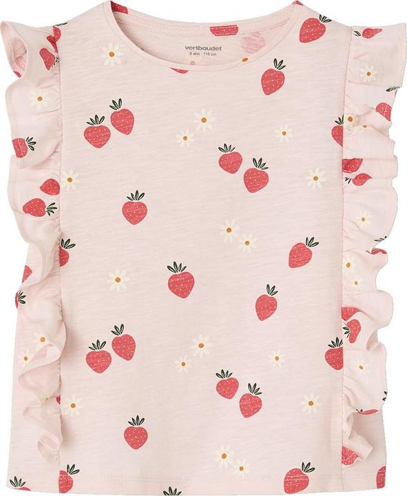 Immagine prodotto Vertbaudet Mädchen T-Shirt mit Volants und Erdbeeren (158)
