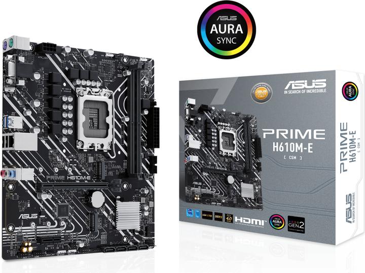 Actual product image ASUS PRIME H610M-E-CSM (LGA 1700, Intel H610, mATX)