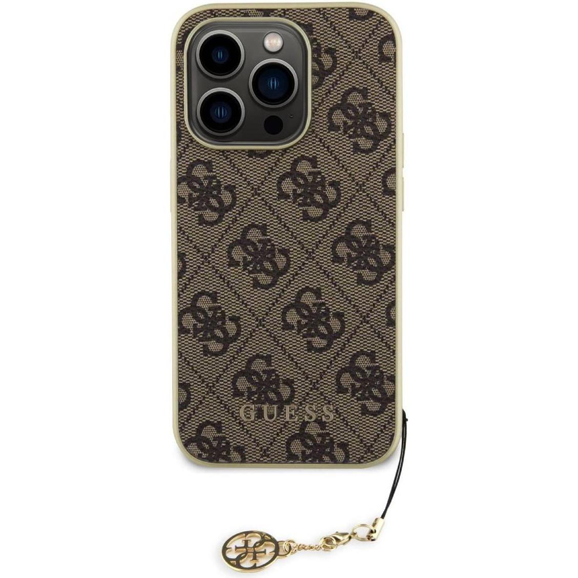 Thumbnail - Guess GUHCP15LGF4GBR iPhone 15 Pro 6.1" brązowy/brown hardcase 4G Charms Collection (Apple iPhone 15 Pro), Smartphone Hü...