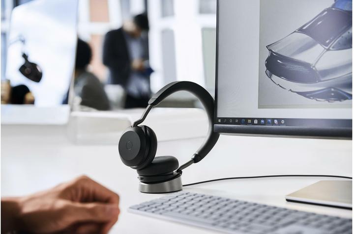 Produktbild Jabra Evolve2 75 UC Stereo + Ladestation (Kabellos, USB-C, Microsoft Teams, Skype)