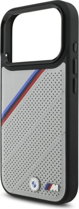 Produktbild BMW Etui M Tricolor Metal Logo MagSafe do iPhone 17 Pro szary (Apple iPhone 17 Pro)