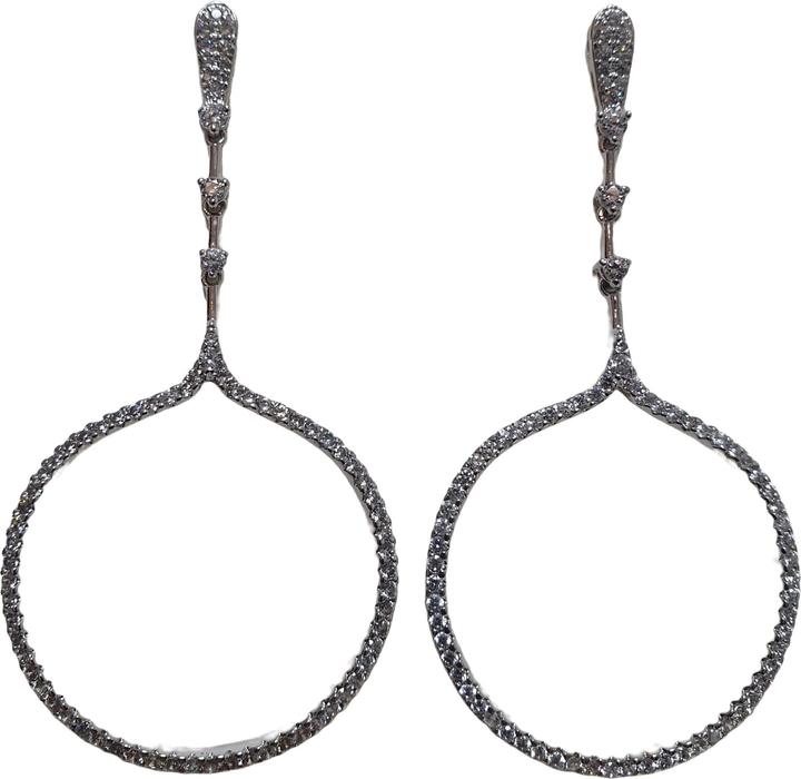 L'Officiel Orecchino tondo con pavè di zirconi