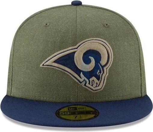Image du produit New Era NFL - Los Angeles Rams - On Field 2018 Salute to Service 59Fifty Cap Olive 7 1/4 (56)