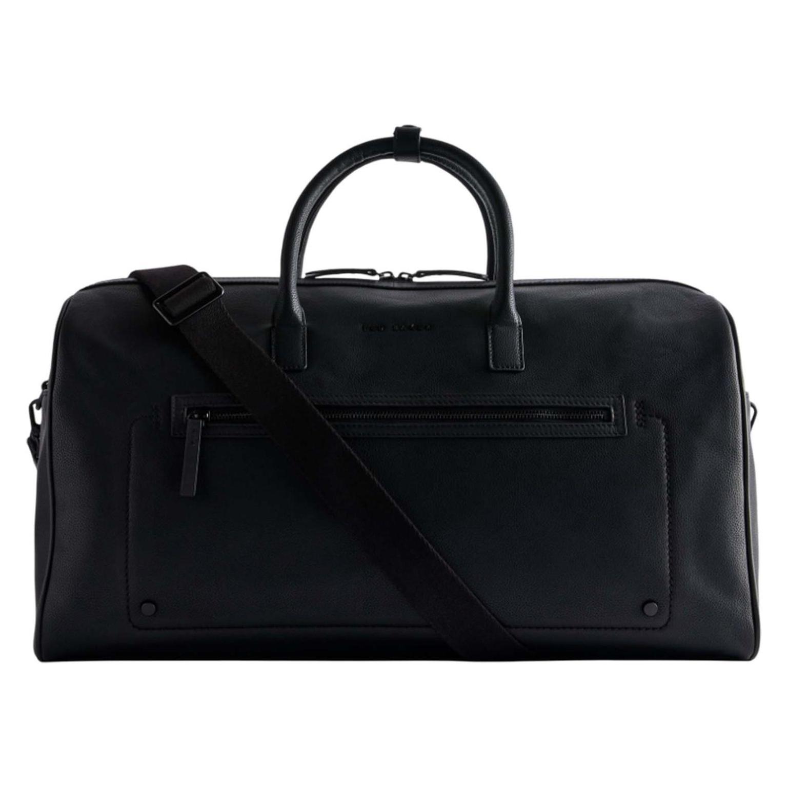 Ted Baker, Herren, Tasche, Landers Recycled Leather Holdall, Schwarz