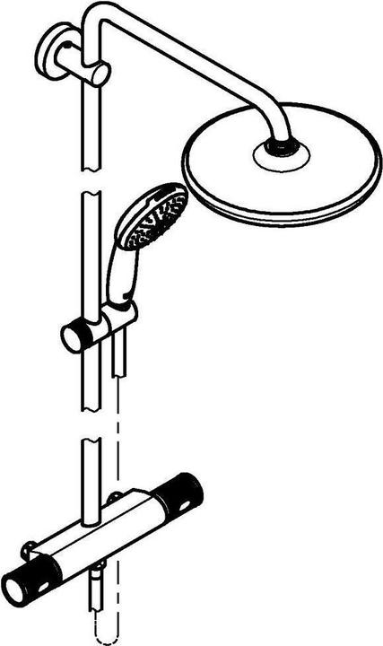 Produktbild Grohe Vitalio Start System 250 Duschsystem mit Thermostatbatterie, Schweizer Stichmass, variable Bohrlöche