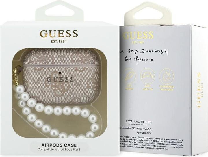 Productafbeelding Guess Case 4G Pearl Strap for AirPods Pro 3 pink (Hoofdtelefoon hoes)