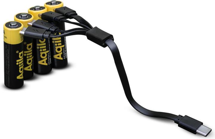 Produktbild Aqiila - USB-C Wiederaufladbare Batterie - AA - 2000 mAh - 4er-Pack (4 Stk., AA, 2000 mAh)