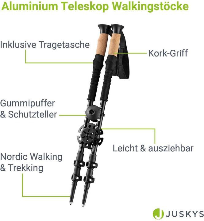 Actual product image Juskys Nordic Walking Stöcke (65 -135 cm)