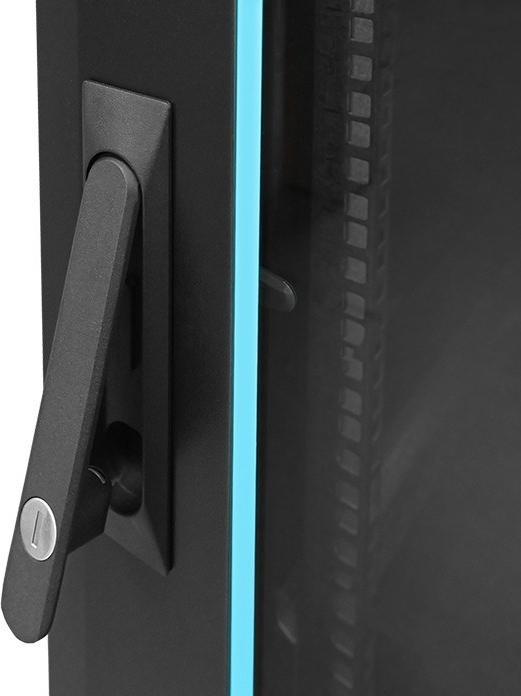 Produktbild Qoltec Szafa RACK 19" | 15U | 600 x 600 x 855 | hartowane drzwi | stojąca | nóżki + kółka | stalowa (15 HE, 19 Zoll Rack)