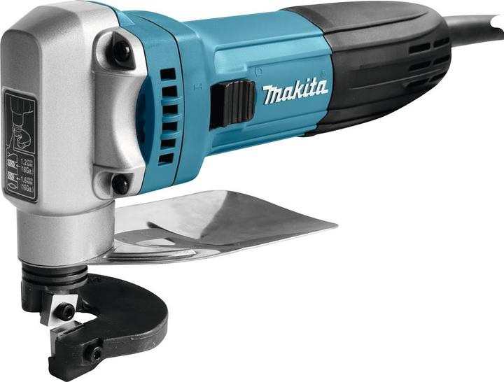 1x Makita JS 1602 plate shears 380W 1.6mm, 1x blade set (built-in) (191383-0), 1x Allen key holder (410048-8), 1x 6-KT pin spanner 3mm (783201-2)
