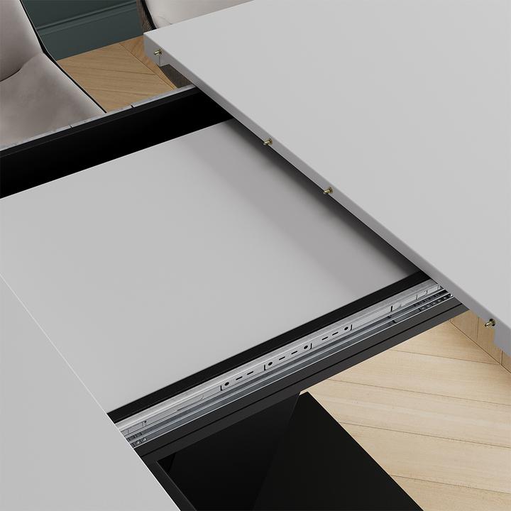 Actual product image Vicco Dining table Fenaro, White/black/Black, 120 x 80 cm extendable (120 x 80 x 77.40 cm)