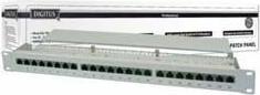 Actual product image Digitus CAT 5e Class D Patch Panel shielded 16-Port RJ45 8P8C LSA 1U Rack Mount Color Grey RAL 7035