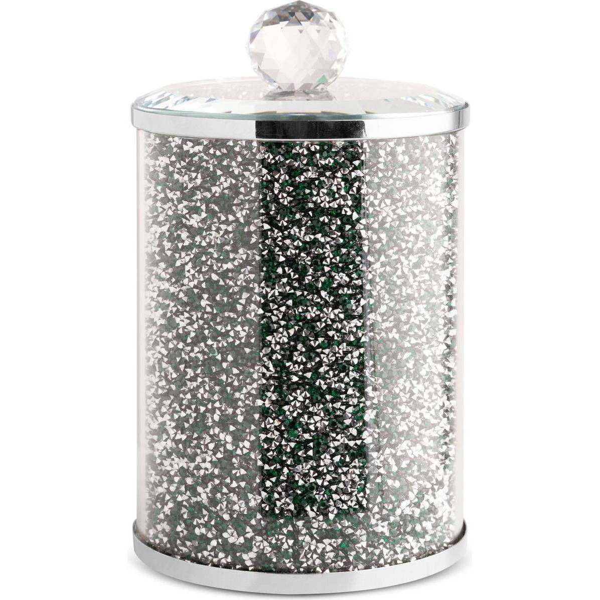 Eurofirany, Vase, C / VENTOSA / POJ / 04 10X10X17 GRÜN + SILBER (1 x)