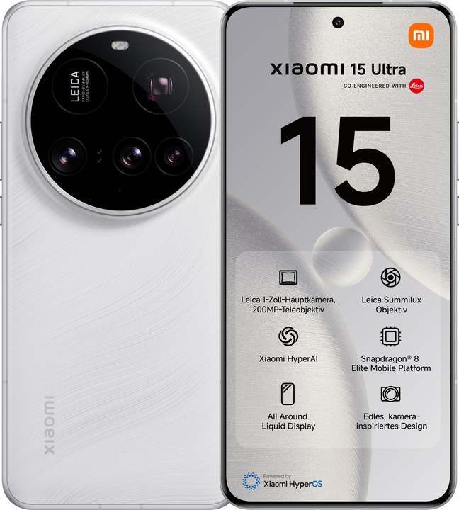 Produktbild Xiaomi 15 Ultra (512 GB, White, 6.73", Dual SIM, 50 Mpx, 5G)