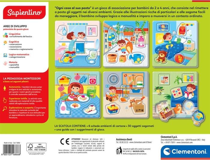 Actual product image Clementoni Sapientino Tutto al suo posto - gioco 2 anni, Flashcards Montessori, Flashcards with Ste