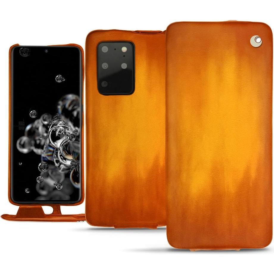 Noreve Lederschutzhülle vertikal (Samsung Galaxy S20+ 5G), Smartphone Hülle, Orange