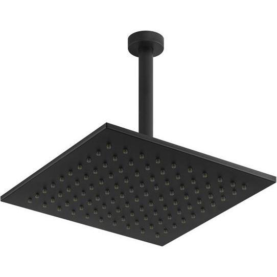 Gessi, Badarmatur, Emporio Antikalk-Kopfbrause quadratisch, 300 mm mit Gelenk und rundem Deckenarm und quadratisc