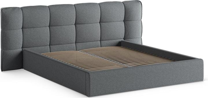 Actual product image Micadoni Storage Bed With Headboard, "Eric", Dark Grey Melange, 225x230x104 Made in Europe (140 x 200 cm)