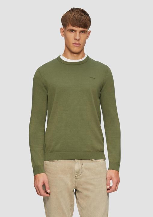 Produktbild S.Oliver Strickpullover Strickpullover mit Logo-Stickerei (S)