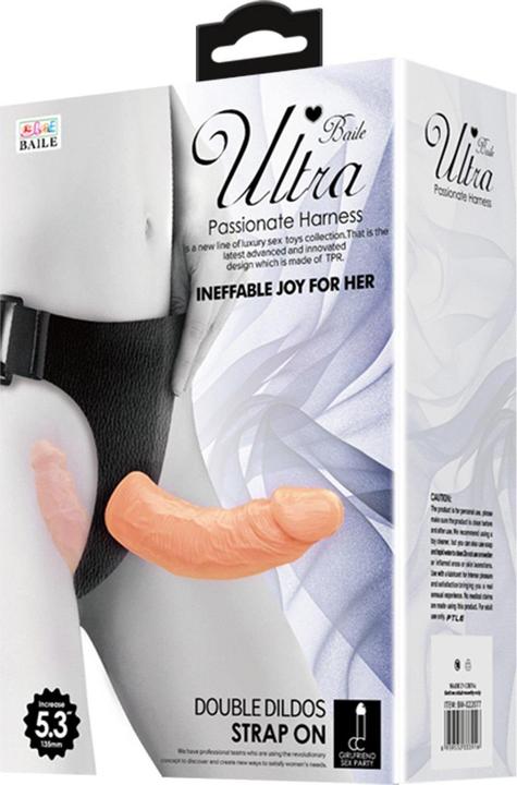 Actual product image Baile Ultra Passionate Harness Double Dildos Strap On