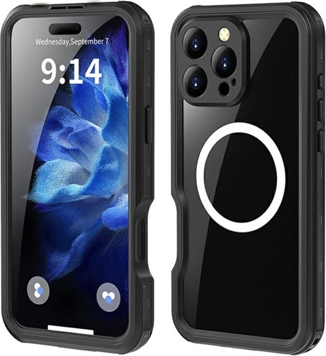 Produktbild Redpepper Apple iPhone 16 Pro Max - Dot Series Outdoor Case, IP68, MagSafe, wasserdicht, Schwarz (Apple iPhone 16 Pro Max)
