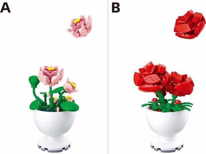 Actual product image Sluban Assorted mini flowers in a pot
