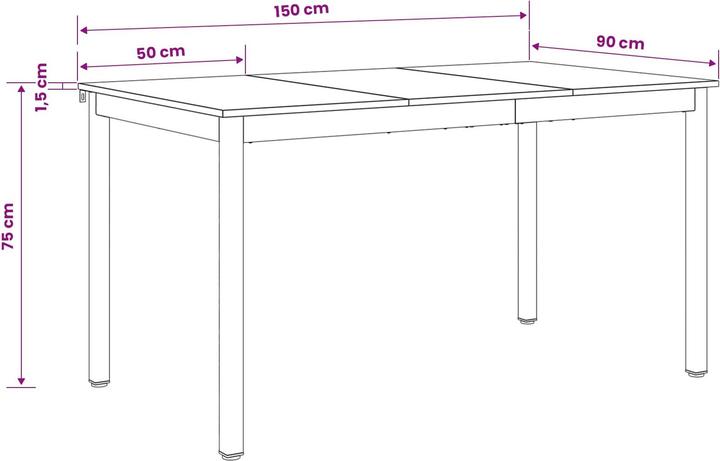 Image du produit vidaXL Esstisch (150 x 78 x 75 cm)