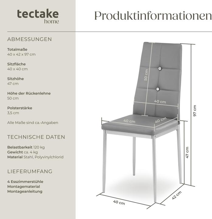 Immagine prodotto tectake Esszimmerstuhl