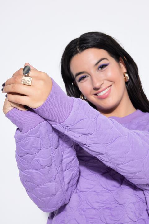 Actual product image Studio Untold Heart Quilted Long Sleeve Sweatshirt Dress (46, 48)