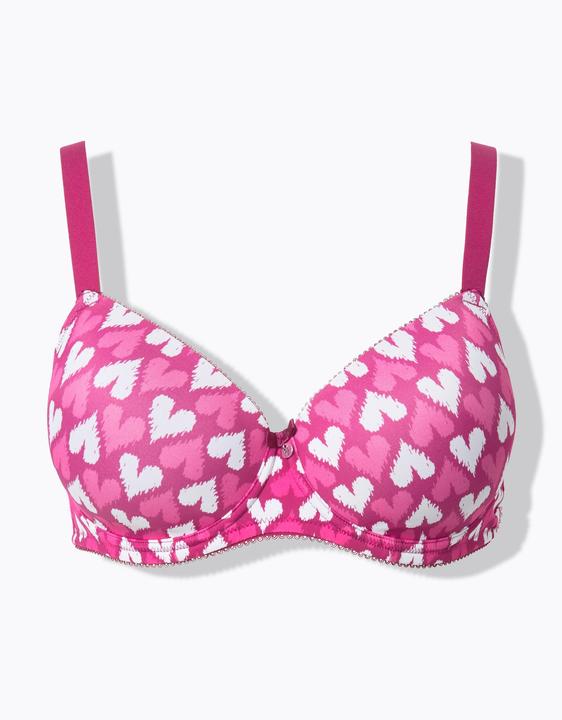 Actual product image Ulla Popken Heart Print Underwire Bra (85 E)
