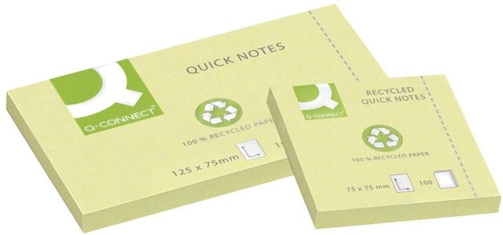 Image du produit Q-Connect Notes autocollantes Notes rapides Recyclage jaune (127 x 76 mm)
