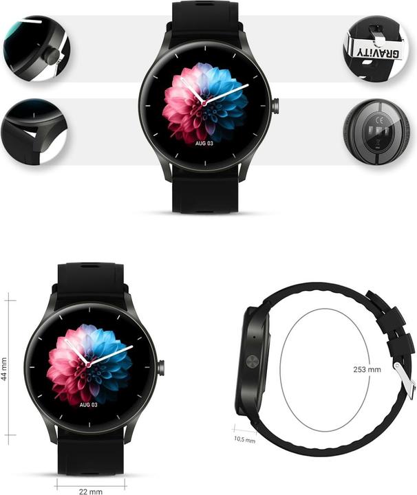 Image du produit Gravity Unisex GT2-2 - Appels Bluetooth, cadrans personnalisés (sg019b) (45 mm)