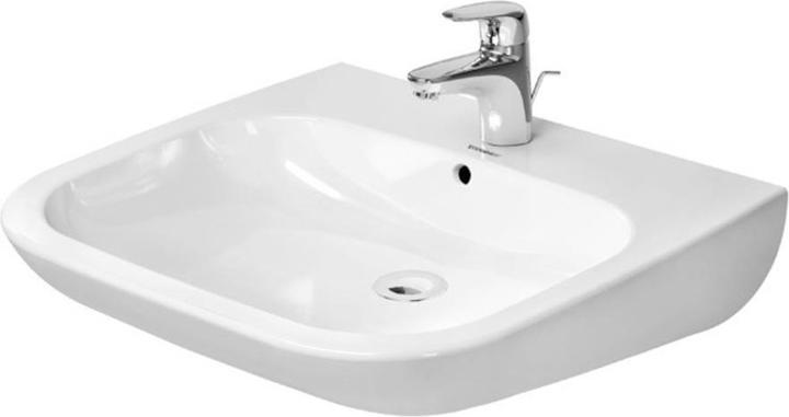 Duravit Waschtisch D-CODE VITAL m ÜL HLB 600x550mm 1 Hahnloch weiss (550 mm, 600 mm)