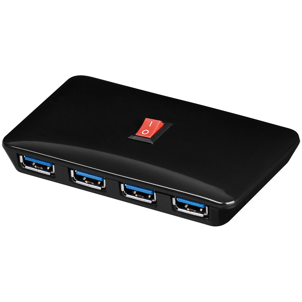 Goobay 4-fach USB-HUB 3.0 (USB-A, 4 Ports), Dockingstation + USB Hub, Schwarz