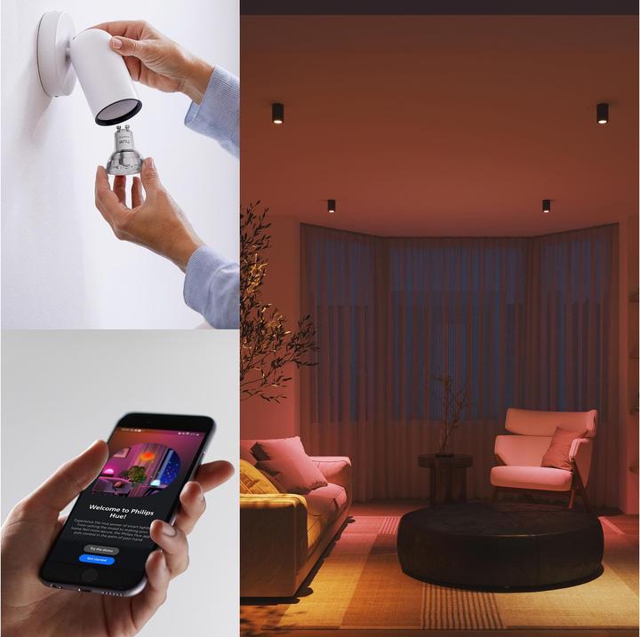Actual product image Philips Hue Essential White & Color Ambiance (GU10, 345 lm, 3 x)